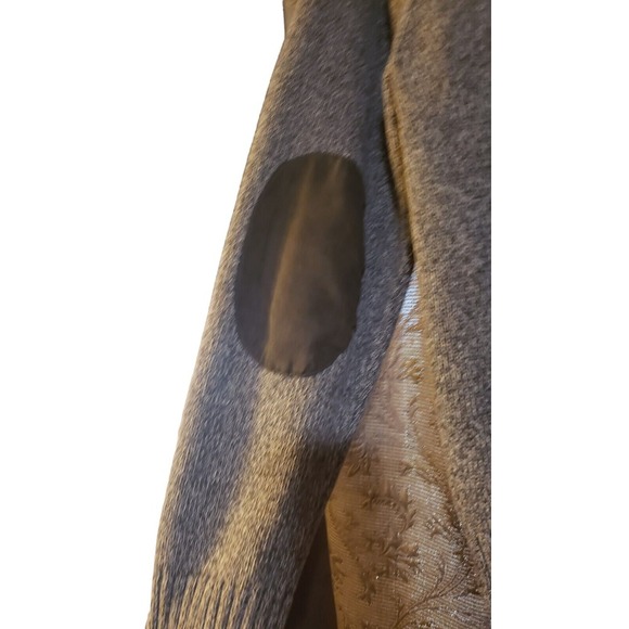 Chaps Ralph Lauren Mens Mock Neck‎ Brown Henley Sweater With Elbow Patches L - Picture 4 of 16